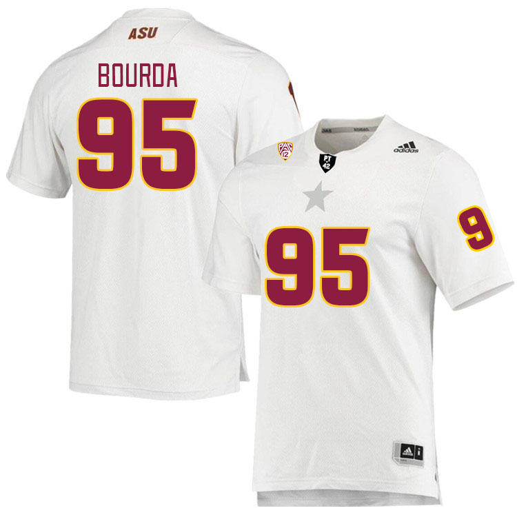 Men #95 Kyran Bourda Arizona State Sun Devils College Football Jerseys Stitched Sale-White
